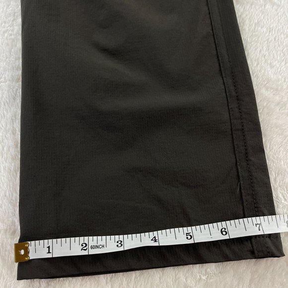Sport Outdoor Ripstop Trek Hiking Pants Mens Size M Brown Zip Pockets Stretch - Picture 8 of 15